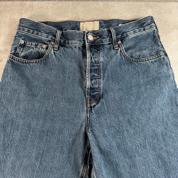 Everlane The Way Wide Crop Jeans Womens Size 30 Medium Wash Button Fly - Picture 4 of 11